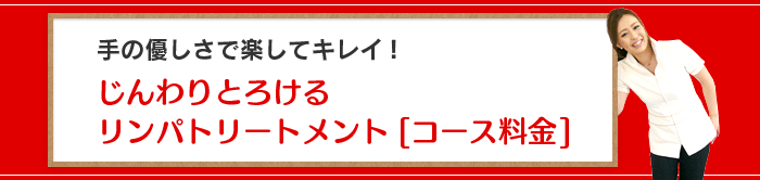 手の優しさで楽してキレイ！じんわりとろけるリンパトリートメント「コース料金」